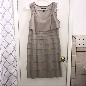 ALFANI tiered tan midi dress